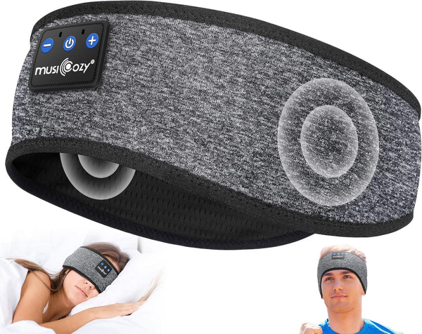 Sleep Headphones Bluetooth 5.4 Headband, Wireless Earphones Music Sleep Earbuds Sleeping Eye Mask with HD Stereo Speakers for Workout Running Travel Yoga, Ideal Gifts for Men Women