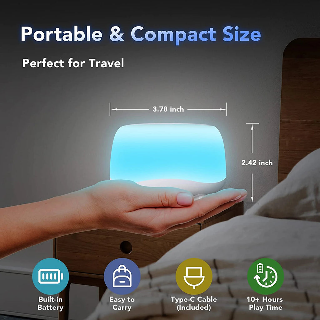 Desktop White Noise Machine Sleep Sound Machine Sleeping & Relaxation for Baby Sleep Soother with 7 Colors Night Lights