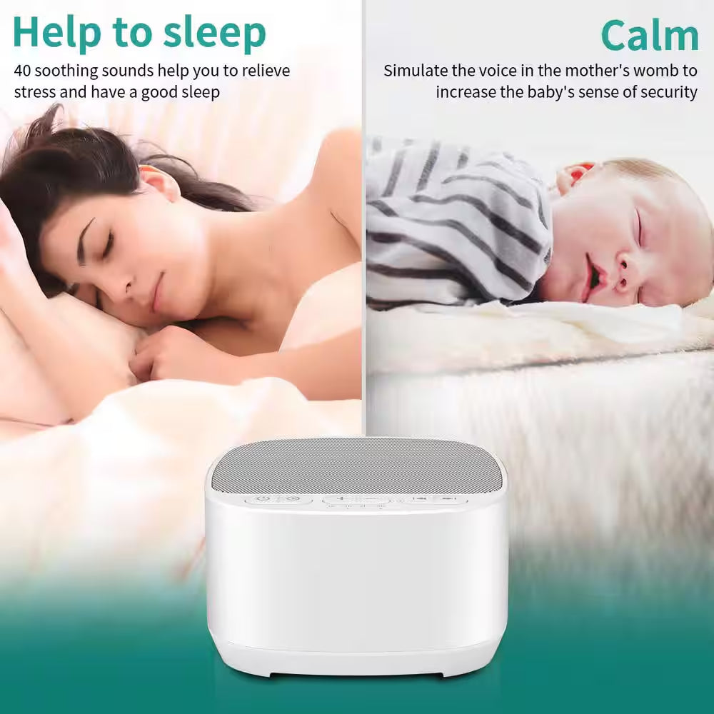 Sleep Sound White Noise Machine with Memory Function 32 Levels of Volume, 40 Natural Soothing Sounds Sleep Therapy