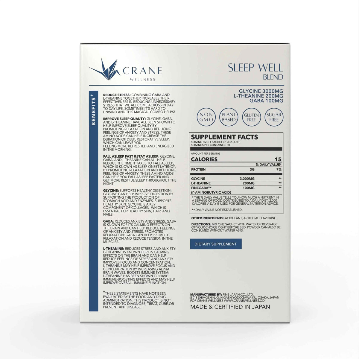 Sleep Well Blend — Glycine, GABA & L-Theanine