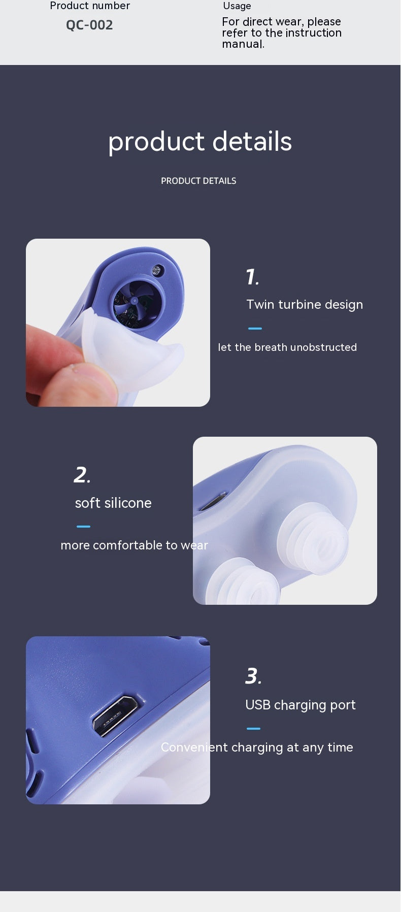 Electric Household Anti-Snoring Snoring Brace Breathing Anti-Snoring Device