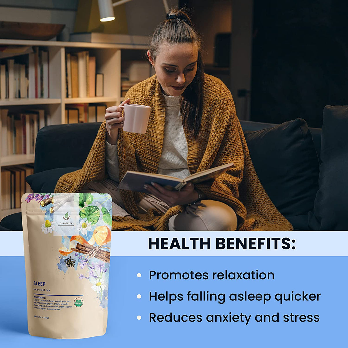 Organic Sleep Tea — Chamomile, Lavender & Gotu Kola