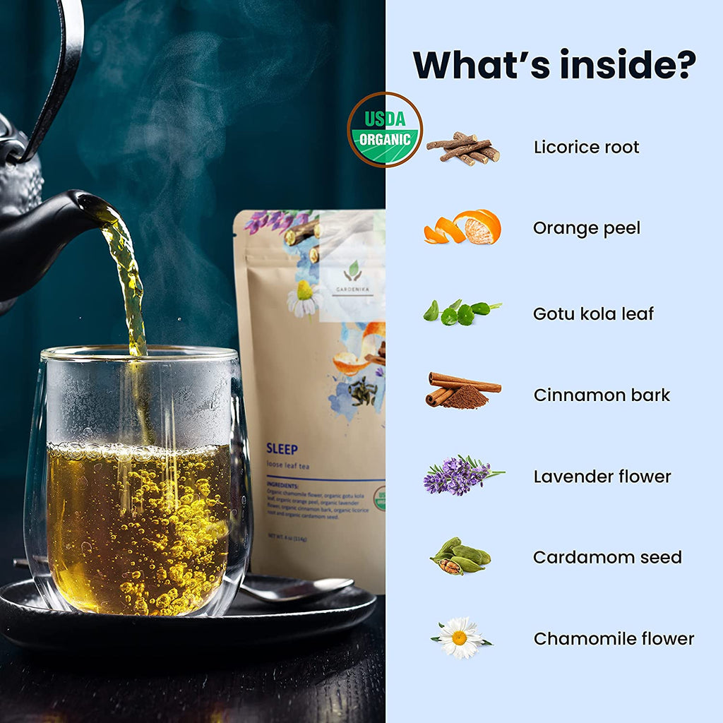 Organic Sleep Tea — Chamomile, Lavender & Gotu Kola