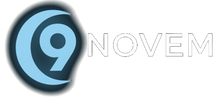 Logo of 'Novem' with a blue circular design on a white background