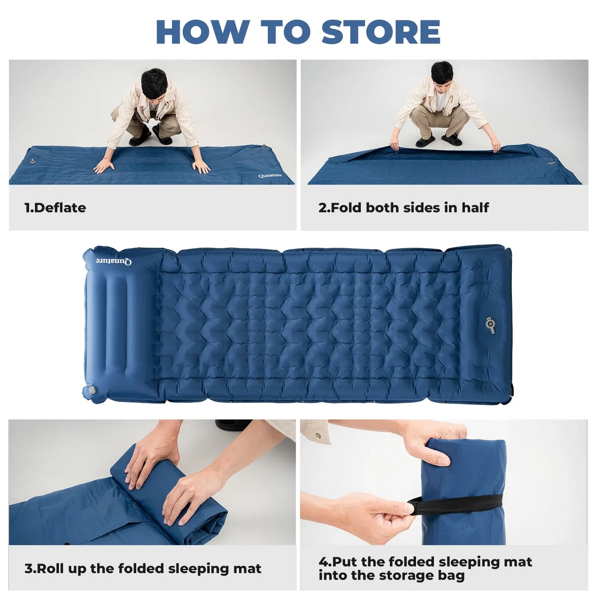 Ultra-Light Inflatable Sleeping Pad — Built-In Pillow
